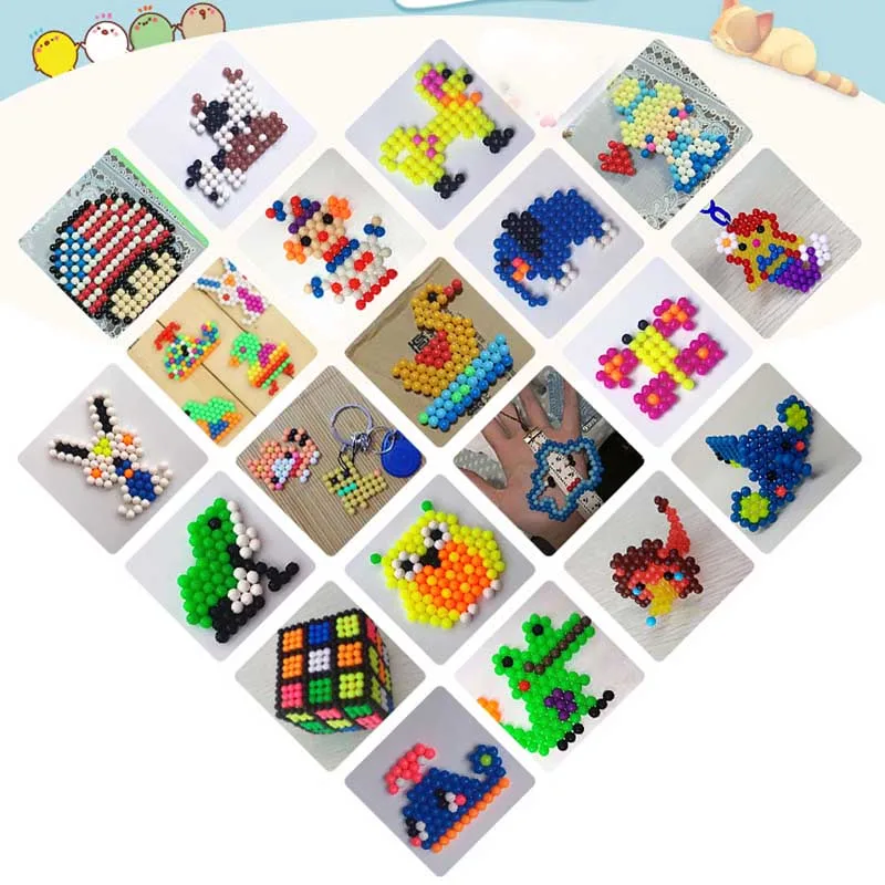 Перлен бусина заправка пакеты Хама бусины игрушки липкие Perler бусины Pegboard головоломки воды Beadbond 24 цвета beados