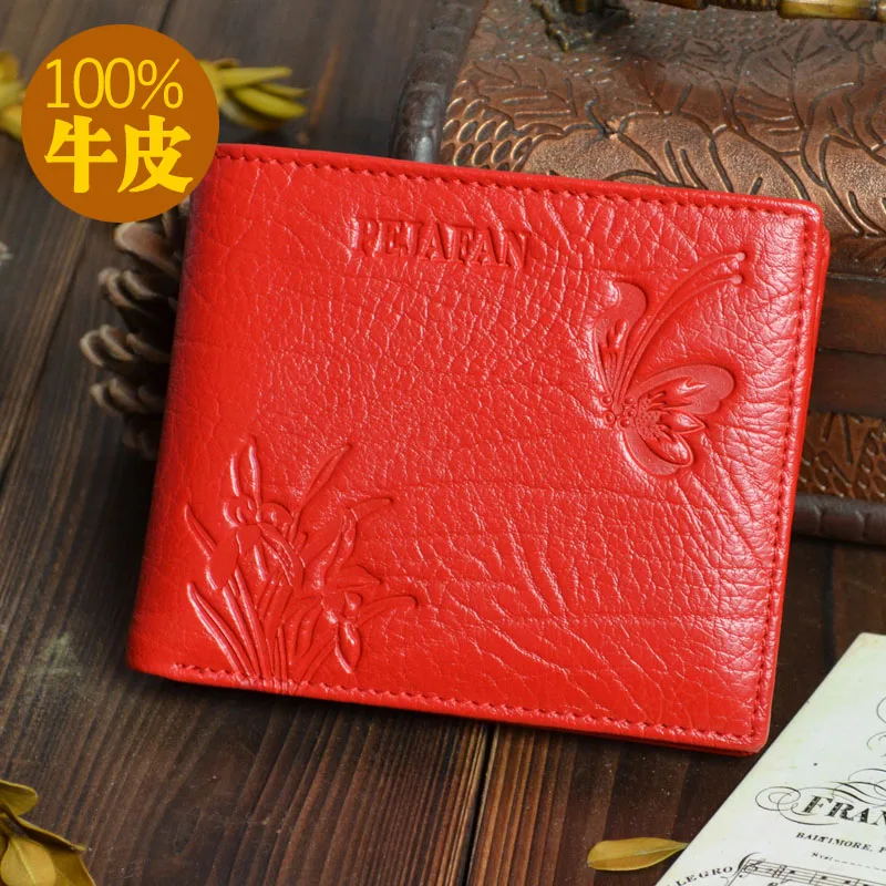 Бесплатная доставка Женская Натуральная кожа натуральная воловья клатч зажим