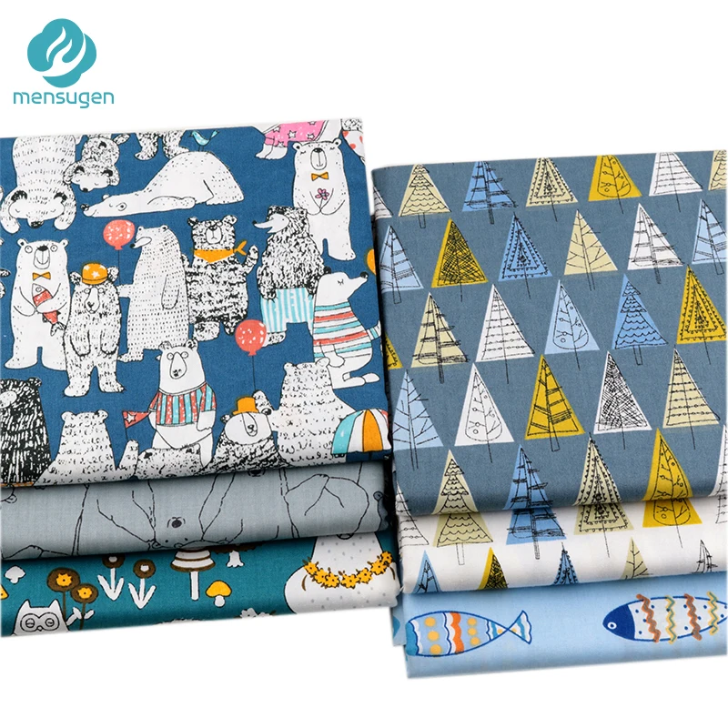 Mensugen 50 см * 160 хлопок мультфильм Животные ткань для лоскутного шитья подушки