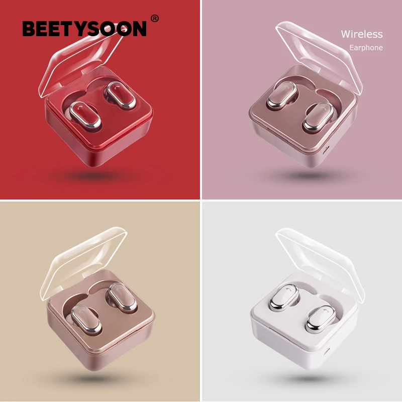 BEETYSOON беспроводные Bluetooth наушники спортивные 3D стерео Hands-free Мини гарнитура с power
