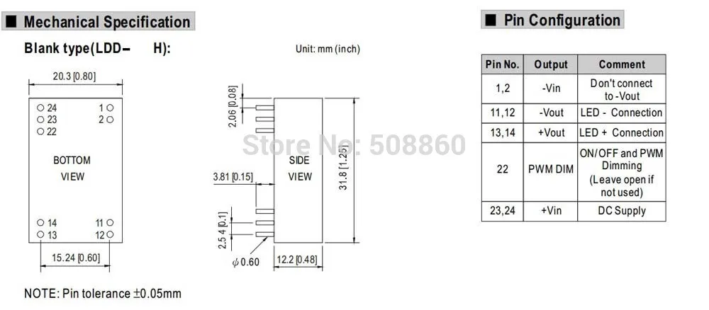 Светодиодный понижающий драйвер постоянного тока Meanwell ldd 500H 700H 1000H DC-DC