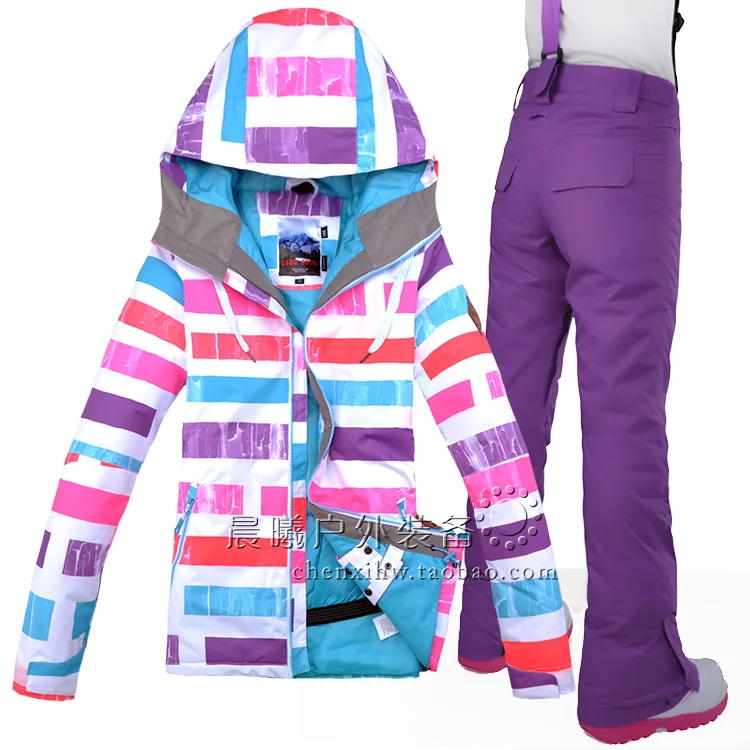 Зимняя одежда Женская лыжная куртка + брюки ветрозащитный водонепроницаемый