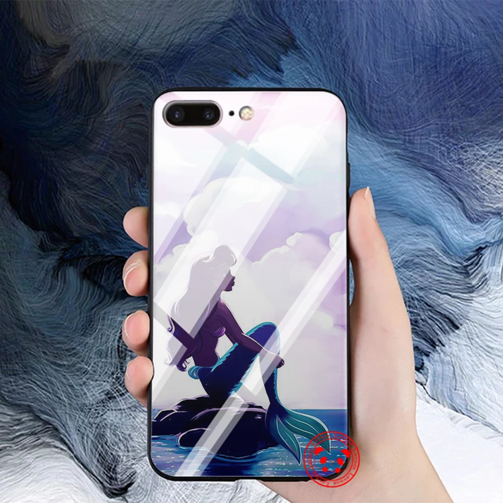 TG4 Lavaza Ариэль маленькая Русалочка стеклянный чехол для телефона Apple iPhone 11 Pro XR X XS Max 6 6S 7 8 Plus 5 5S SE - Цвет: TG4