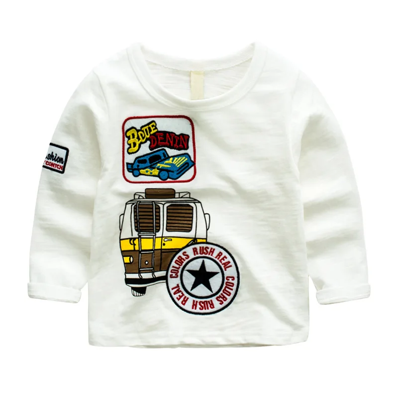 2017 Мальчиков Дети С Длинными Рукавами Футболки Хлопок Детские Мультфильм