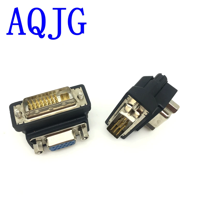Адаптер преобразователя DVI-VGA адаптер 90 градусов внешний переходник 24 + 5 штекер на