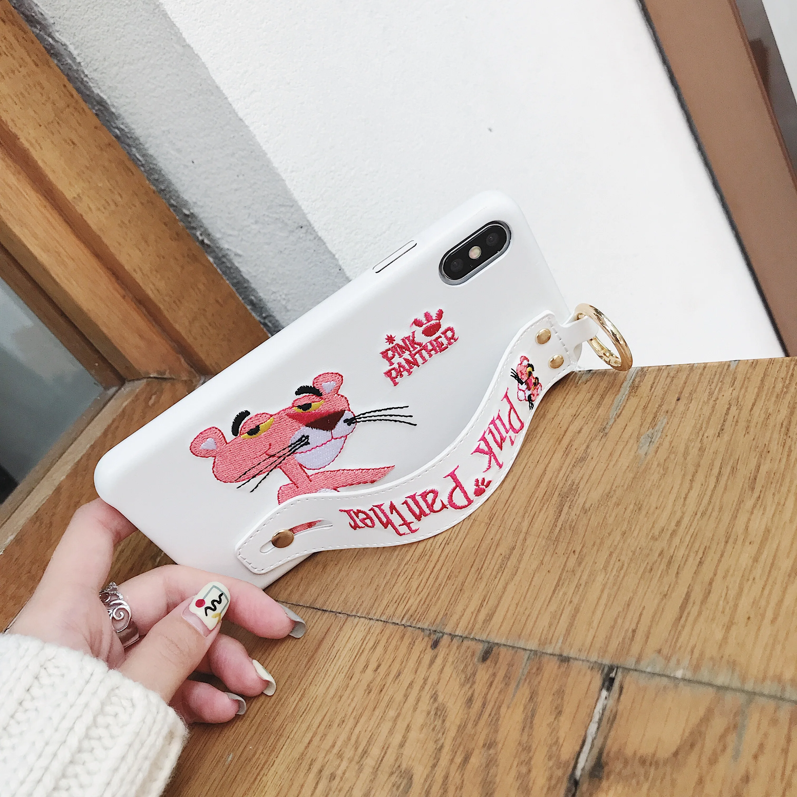 Чехол для телефона с милой вышитой пудрой и леопардовым принтом iPhoneXR 6 7 8plus XS MAX