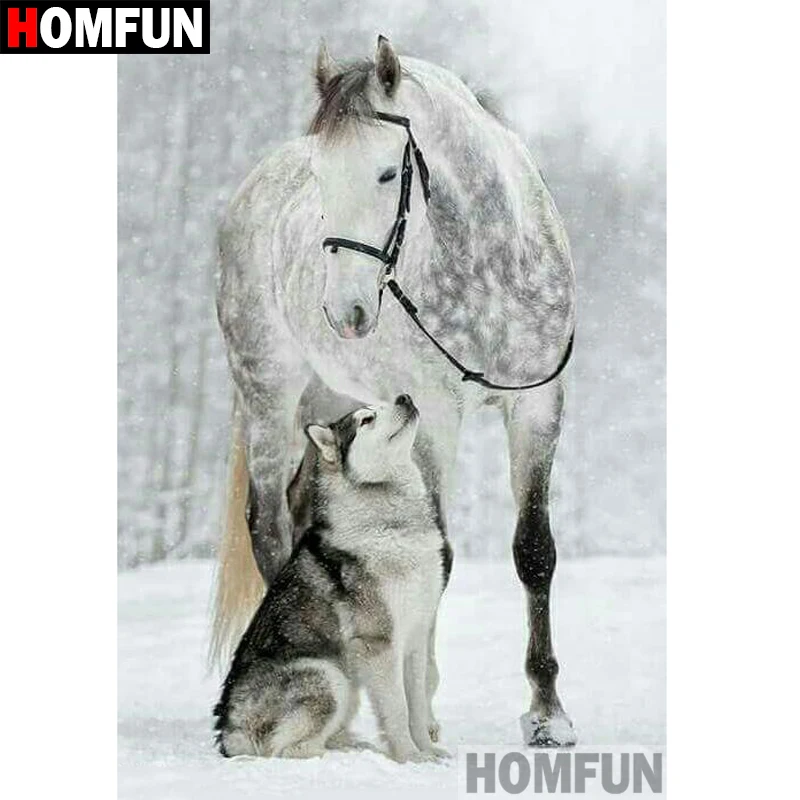 Алмазная 5D картина HOMFUN сделай сам с полными квадратными/круглыми стразами лошадь