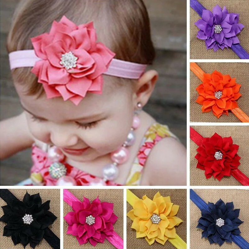 Infant Toddler Baby Rhinestone Flower Headbands Newborn Sweet Cute Babies Kids Crystal Headwears Hair Band Accessories Hot | Дом и сад