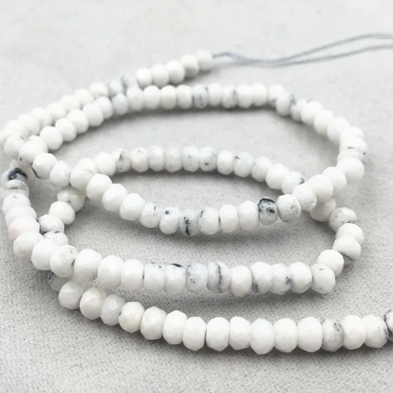 white turquoise 2x4 мм натуральный камень Abacus граненые свободные бусы из халцедона для DIY изготовления ювелирных изделий многоцветный нефрита фурнитура 15 дюймов A148 - Цвет: white turquoise