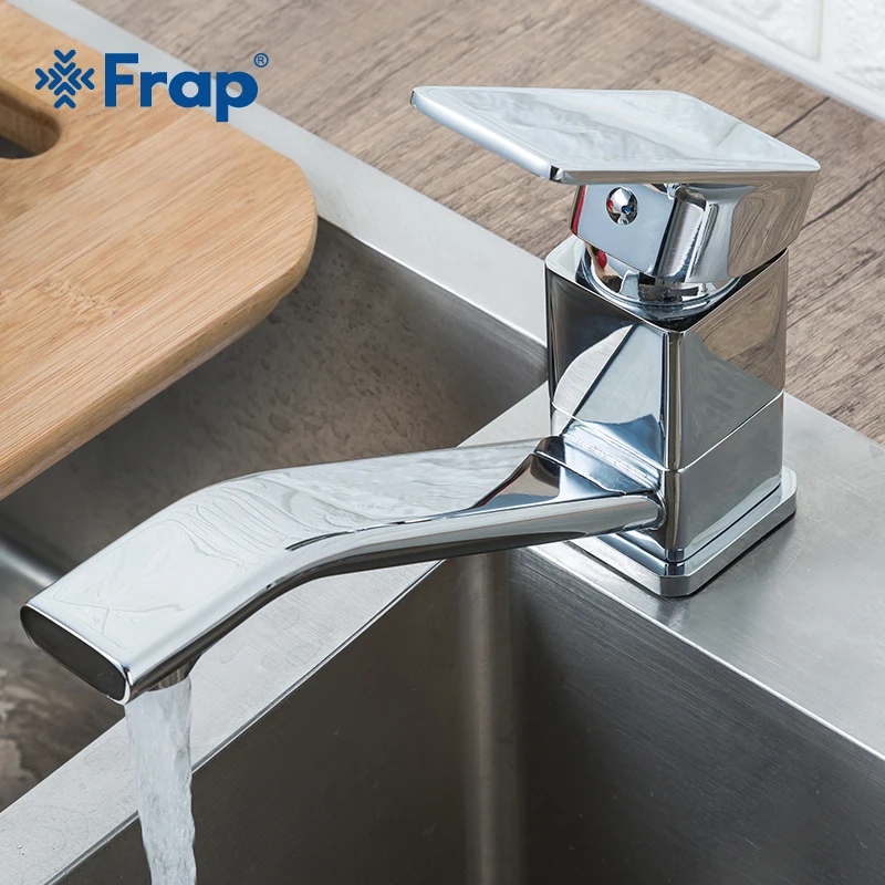 FRAP, домашний кухонный кран для раковины, кран для холодной и горячей воды, смеситель с одной ручкой, квадратный смеситель кухонный, для улучшения дома, F4546