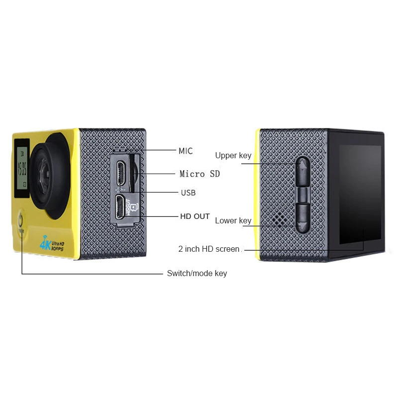 H10 WiFi Экшн-камера Экстремальная Спортивная камера 2 дюйма ЖК-экран DVR DV видео запись видеокамеры go водонепроницаемый профессиональный шлем камера