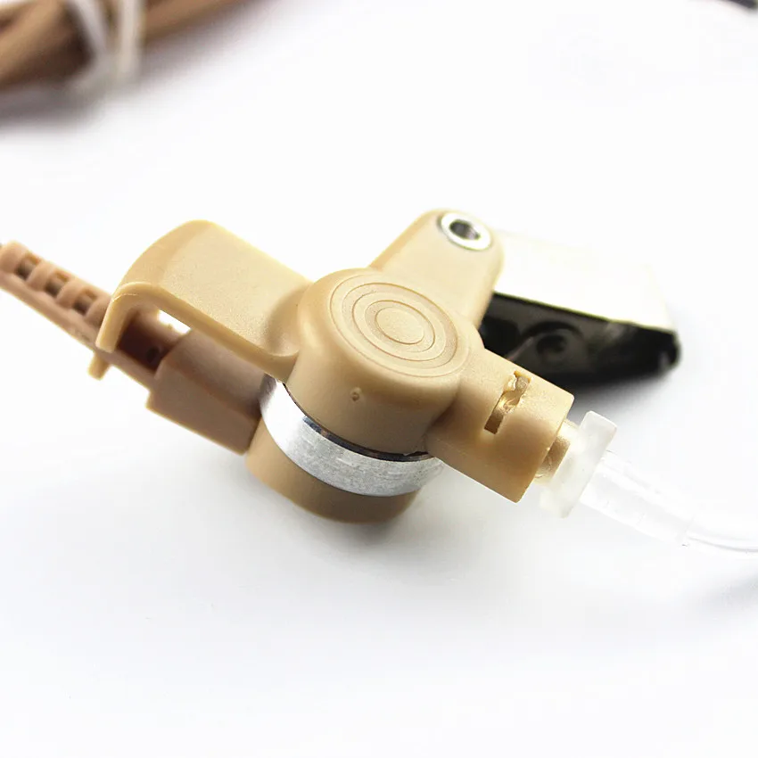 Covert Acoustic Tube Beige Flesh Color Earpiece Headset Mic for Motorola Two Way Radio GP328Plus GP344 GP388 GP688 Walkie Tlakie