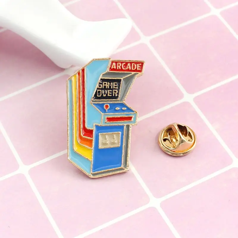 Мультфильм милый игровой автомат брошь из сплава мини булавки значок эмаль
