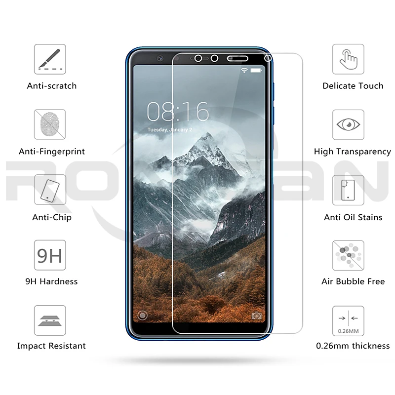 2.5D 0 26 мм 9H Премиум Закаленное стекло для Samsung Galaxy A7 (2018) Защитная пленка экрана 2018 |
