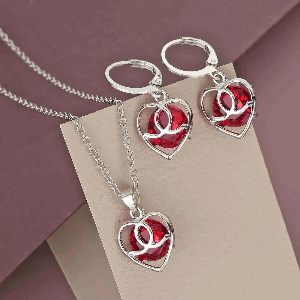 Exquisite Necklace Pendant Earring Jewelry Sets For Women Fashion Simple Gold And Silver Color Zircon Crystal Jewellery Gifts | Украшения и