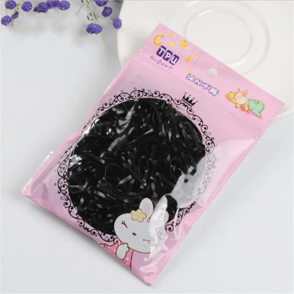 1000 шт./пакет ребенок резинка для волос ТПУ Одноразовые эластичные ленты девочки