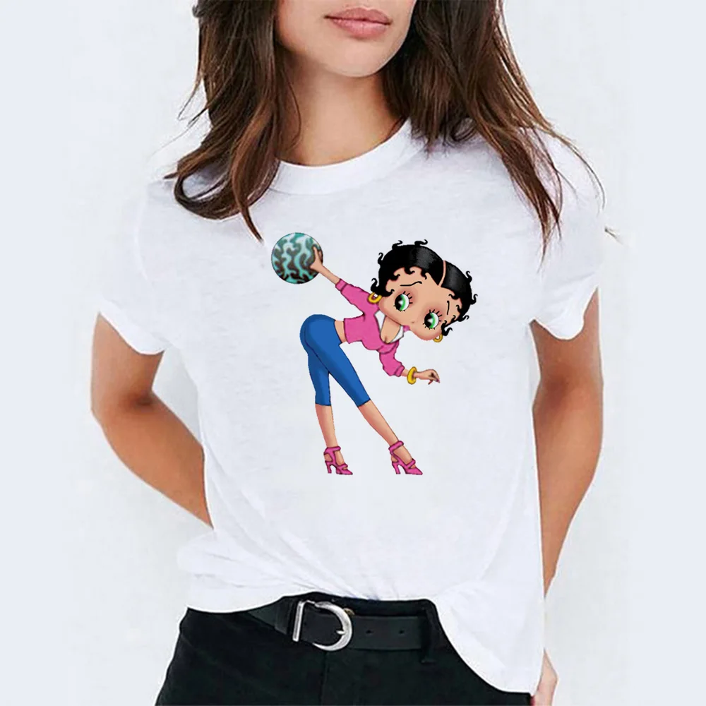 WH Корейская Летняя коллекция, женская футболка Betty Boop, мультяшная Белоснежка, принцесса каваи, животный принт, VOGUE, футболка, femme, винтажный стиль - Цвет: WH