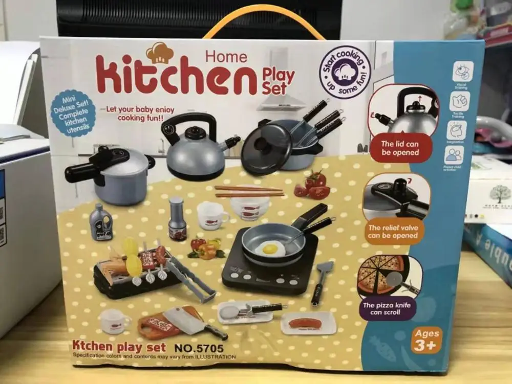Кухонные игрушки электрические симуляция готовки плиты электромагнитной духовки сковороды домашние 36 кухонных комплектов.