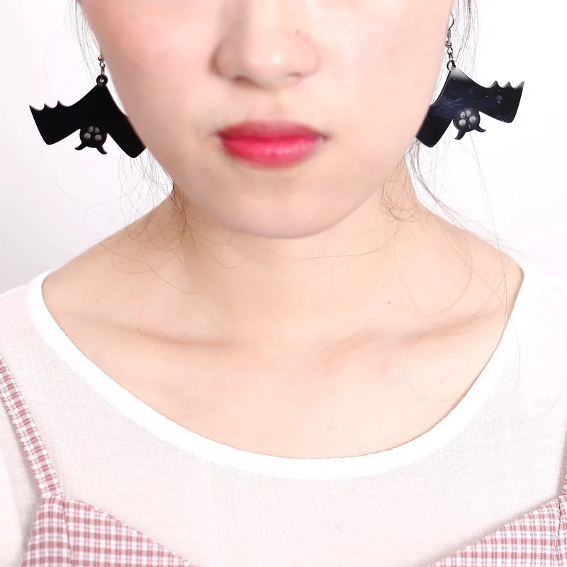 8 сезонов Хэллоуин летучая мышь висячие серьги черный цвет акриловые подвески