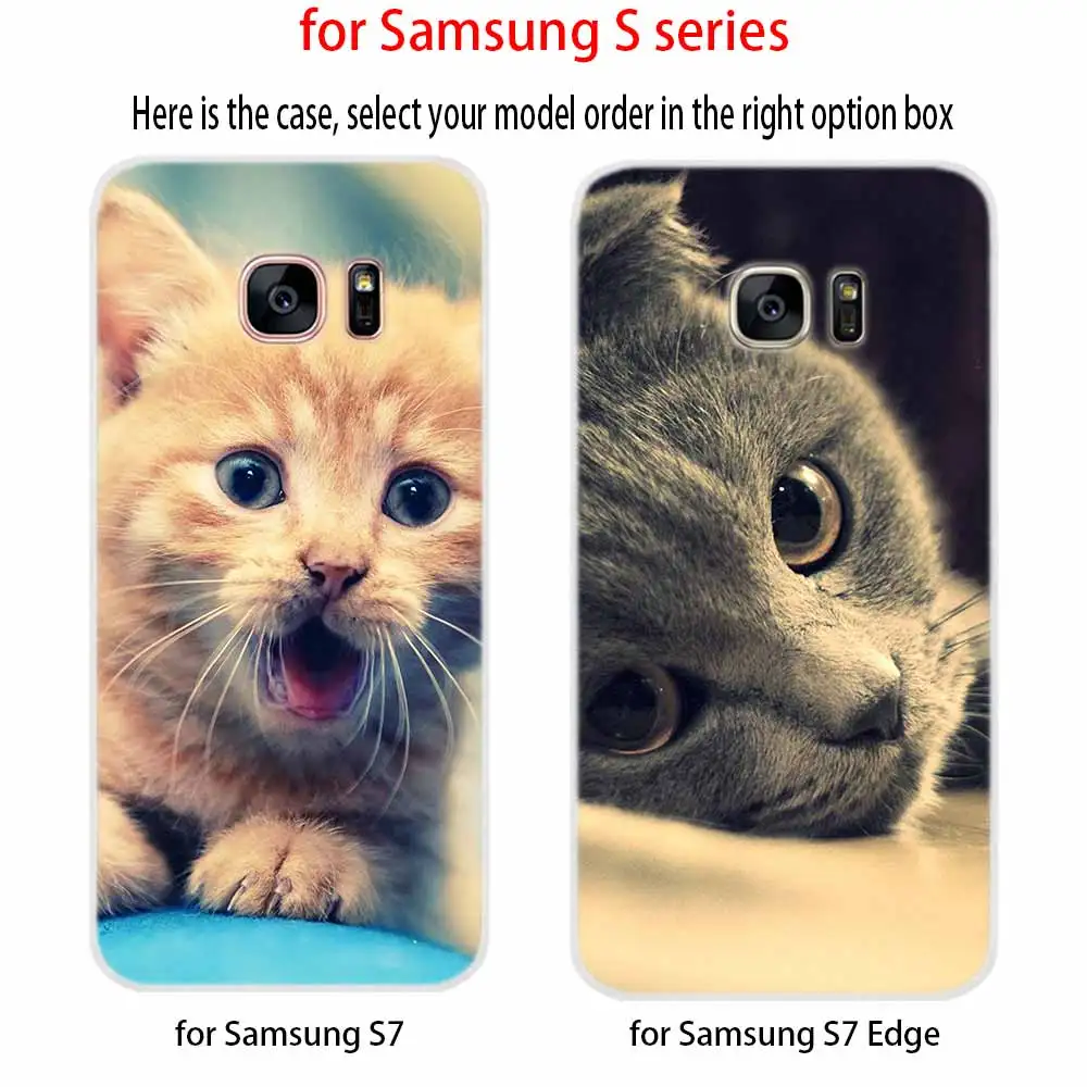 Черный мягкий чехол с кошачьими глазами для Samsung Galaxy S7 Edge S8 S9 S10 S11 S20 S21 Plus Lite E Ultra |