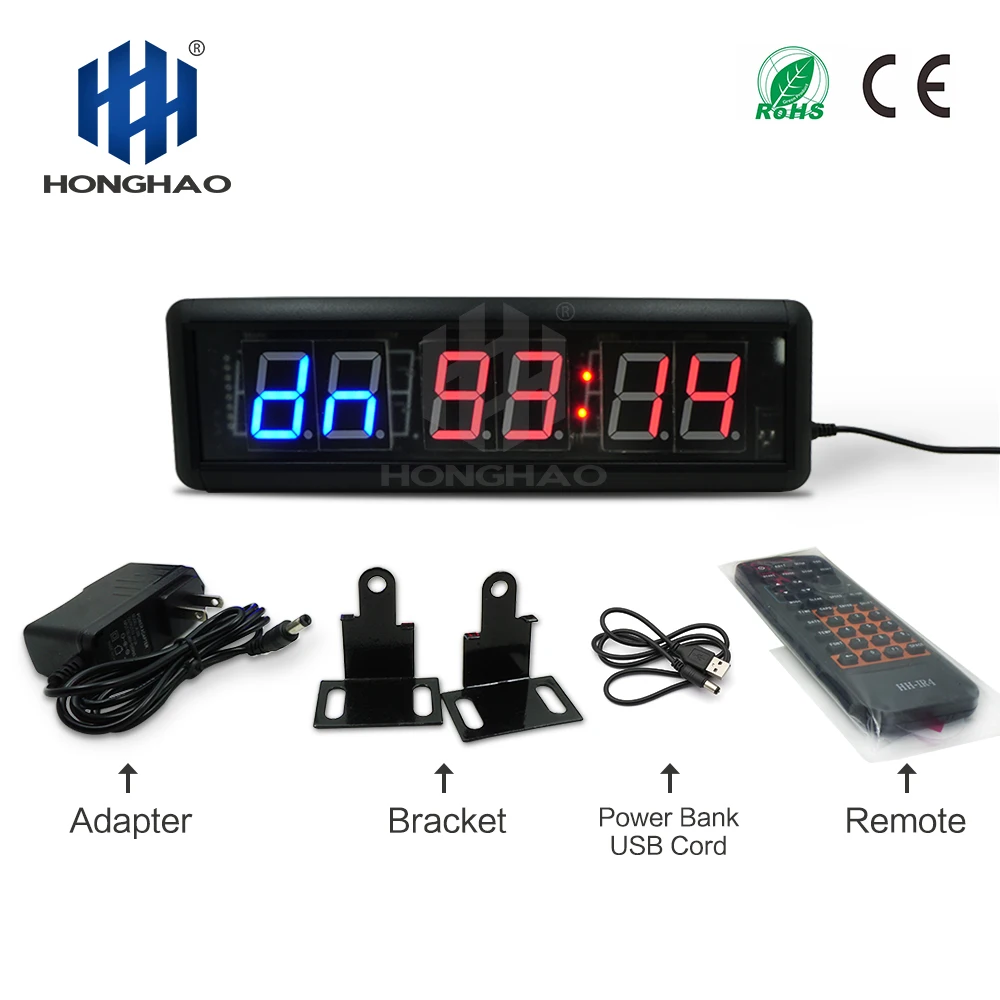 Honghao LED Countdown Timer Crossfit Timer Home Gym and Exercise Equipment
