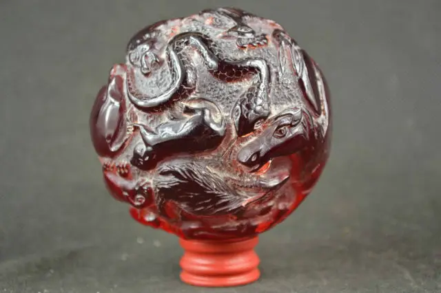 Составное китайское старое украшение статуя и полка из смолы 12 знаков зодиака |