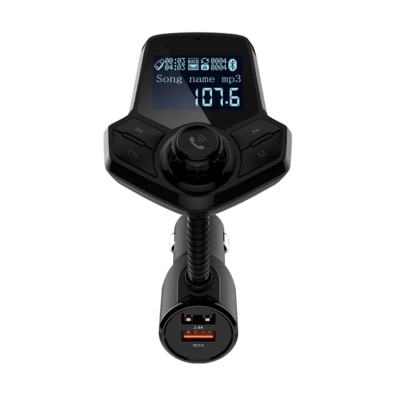Автомобильный комплект jajabor с Bluetooth беспроводной fm-передатчик громкой связи Bluetooth 3,5 мм AUX аудио MP3 Play Dual USB с быстрой зарядкой QC3.0