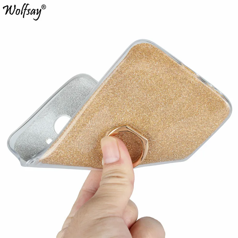 Luxury Bling Glitter Case For Samsung Galaxy J4 2018 Cover Soft TPU Ring Holder Phone Shell J400 |