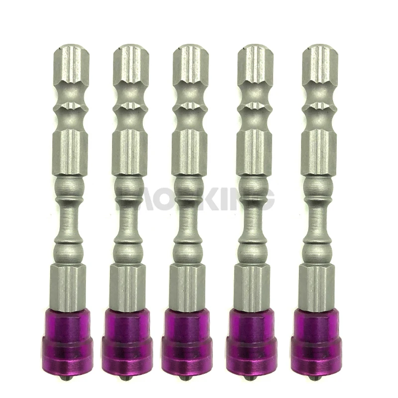 5pcs purple single 5 шт. PH2 Магнитная отвертка бит против скольжения S2 стальной электрический отвертка набор 1/" шестигранный хвостовик с одной головкой электроинструменты - Цвет: 5pcs purple single