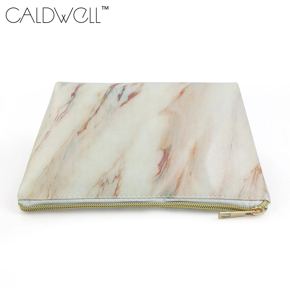 CALDWELL Marble PVC Cosmetic Bag 2018 New Fashion Zipper Storage Portable Ladies Travel Square Makeup Brushes | Красота и здоровье