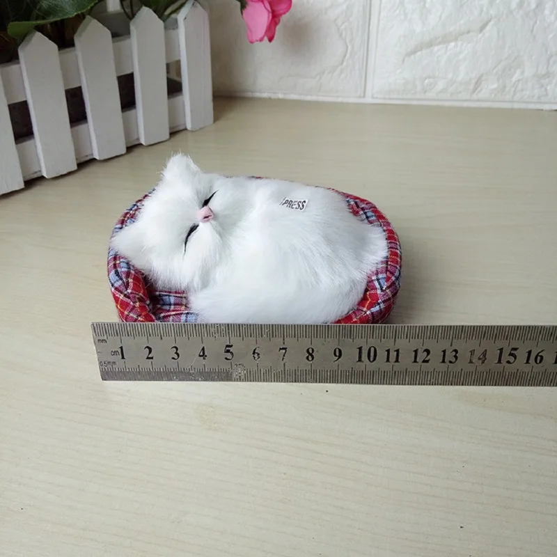 Kawaii моделирование звучание спящих кошек Плюшевые игрушки с гнездом детская