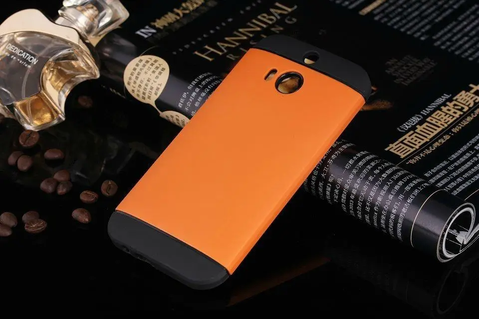 ORANGE Лучшее качество, M8 тонкий защитный противоударный чехол для htc One M8, чехлы для мобильных телефонов, силиконовый защитный чехол с 1 пленкой для экрана - Цвет: ORANGE