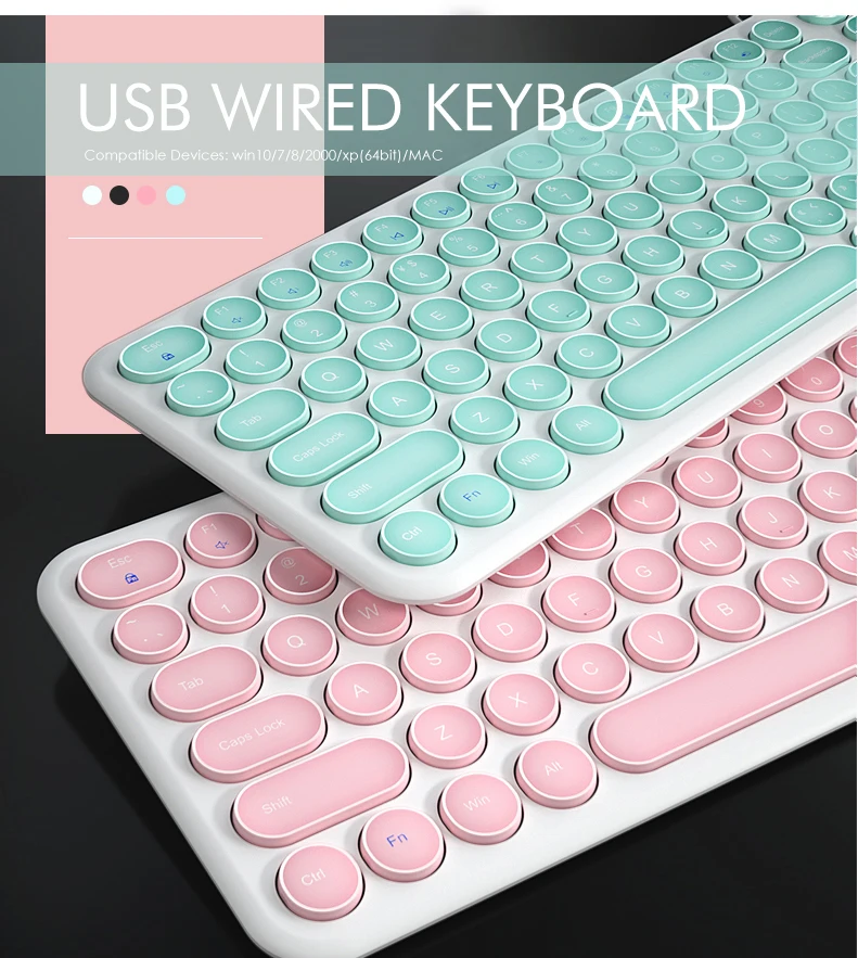 B. O. W 100 клавиши провода тонкая клавиатура, ультра-тонкий проводной USB мультимедиа мини-клавиатура(круглые клавиши) для ПК/компьютера/ноутбука/Mac
