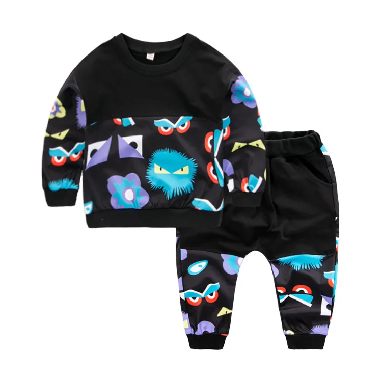 Biniduckling комплекты для детей модная одежда осенняя хлопковая одежда для девочек и мальчиков детские комплекты спортивной одежды из Одежда для девочек мальчиков