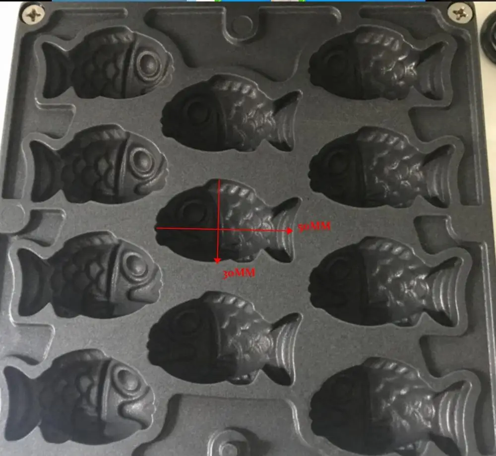 110 v 220 v-240 v электрическая мини машина для изготовления тайяки машина для сэндвичей, пирожных машина легко для сменной формы - Цвет: fish mould