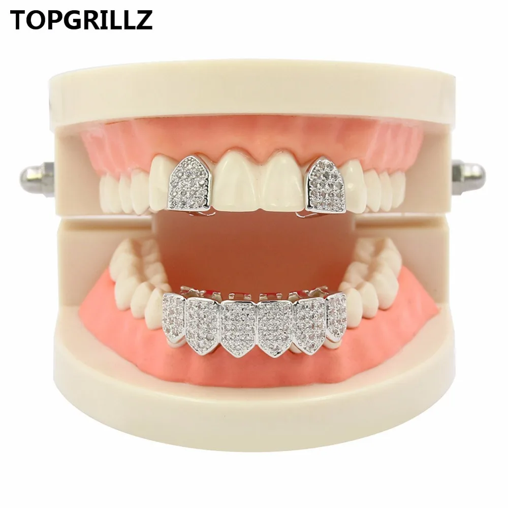 TOPGRILLZ хип хоп ювелирные изделия новый Cuatom Fit золото/серебро все ледяной медный