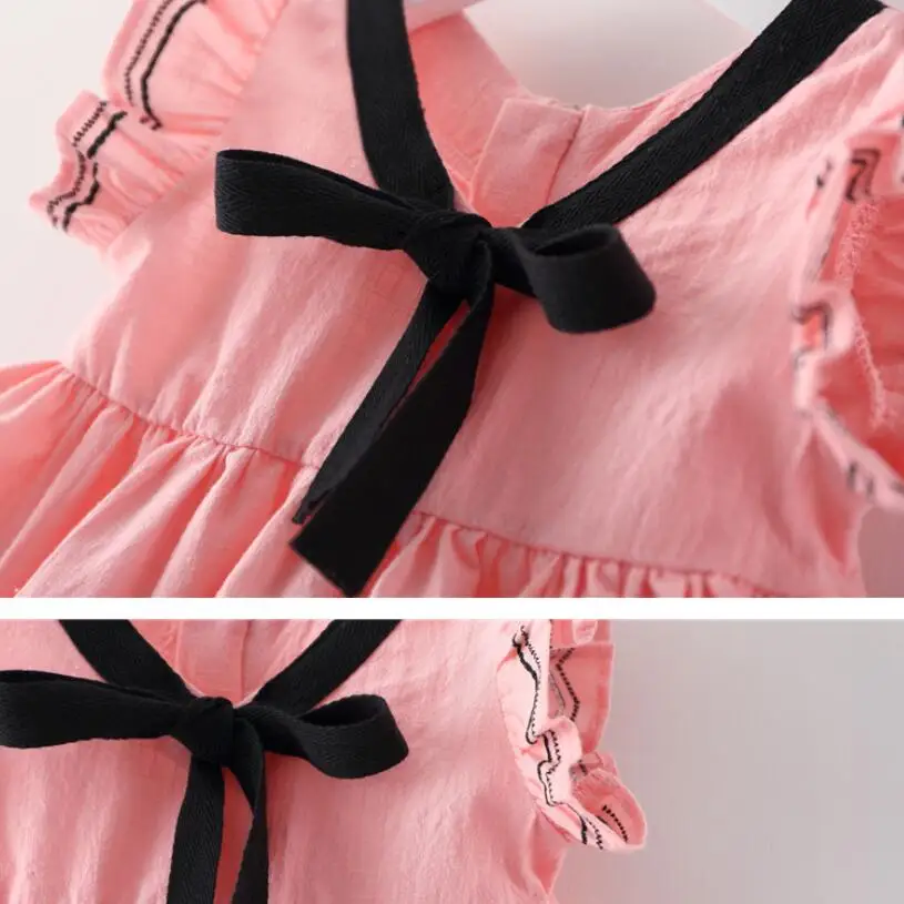 Новинка 2018 платья принцессы для маленьких девочек детская одежда без рукавов с