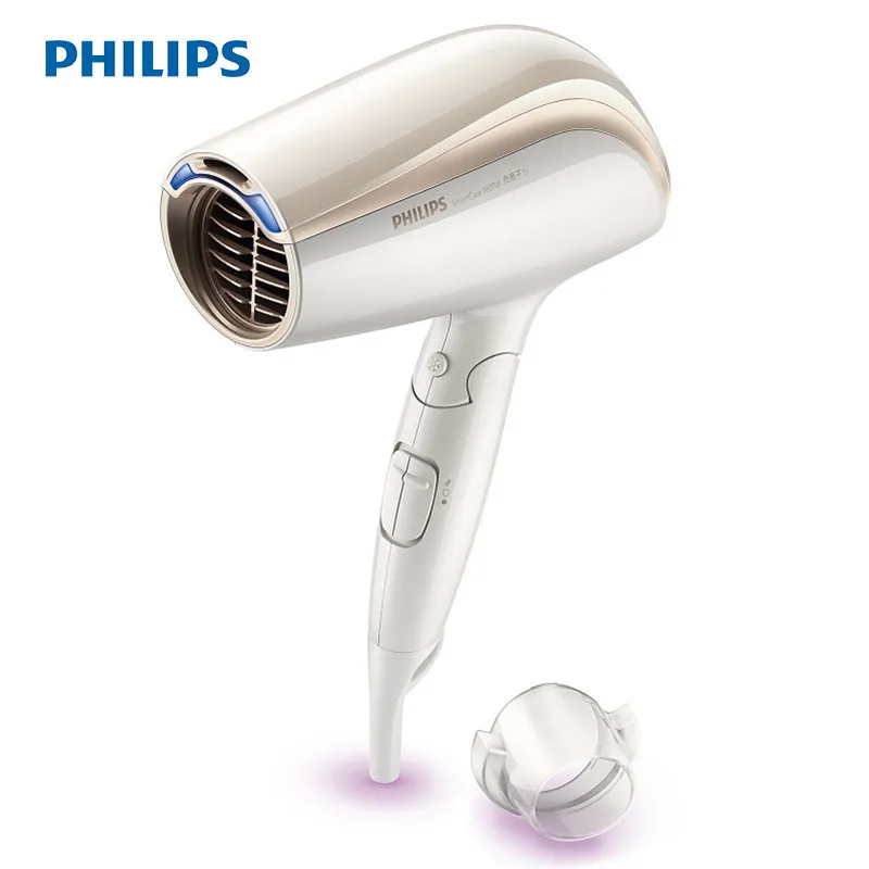 Фен для волос Philips BHC201 складной с 6 регулируемыми ионными выходами и функцией