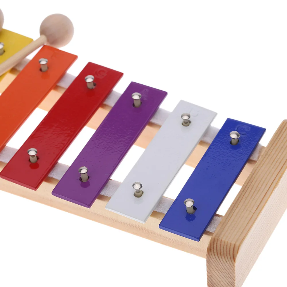 Деревянный сосновый ксилофон 8 Note 3 мм красочная алюминиевая пластина C ключ