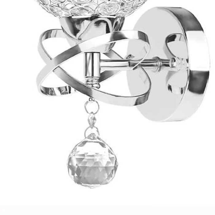 Простой европейский стиль Серебряный тон Кристалл стекло светодиодный