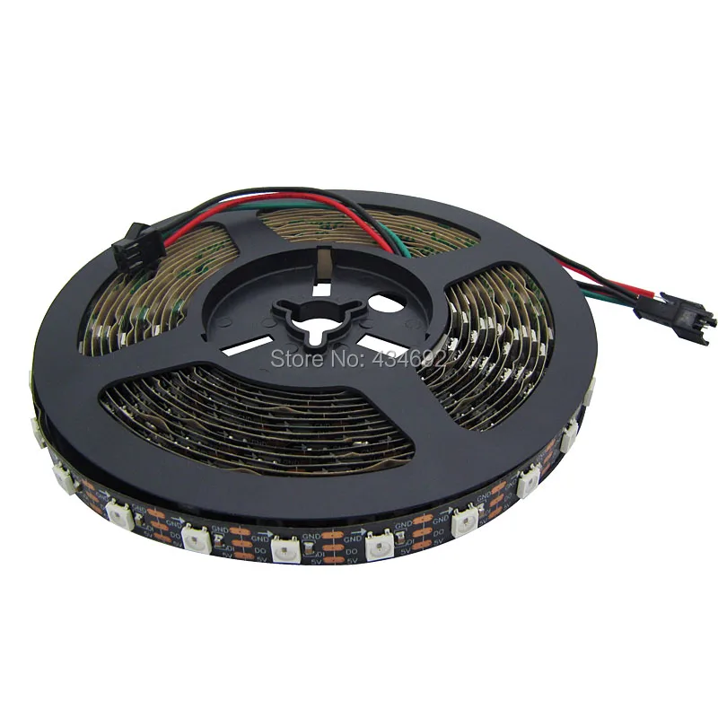 Бесплатная доставка 5 м 90 Вт 300 светодиодов 5050SMD W/WS2812B IC встроенные 60 RGB светодиоды