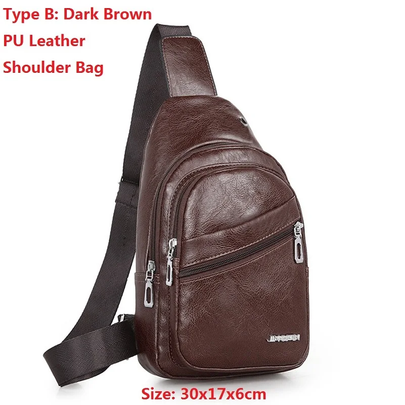 Type B PU Leather 02 BULLCAPTAIN сумка-мессенджер на талию, на грудь, на заднюю часть, высокое качество, натуральная кожа, Воловья кожа, винтажная дорожная сумка через плечо для мужчин - Цвет: Type B PU Leather 02
