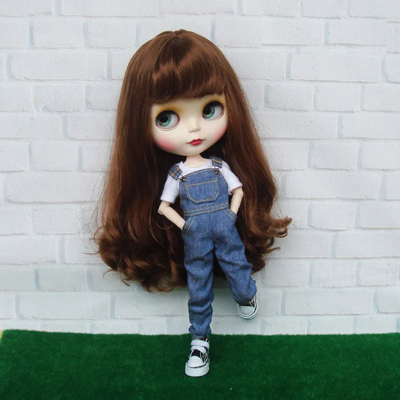 1 шт. модный джинсовый комбинезон с кукольным рисунком для девочки Blyth штаны