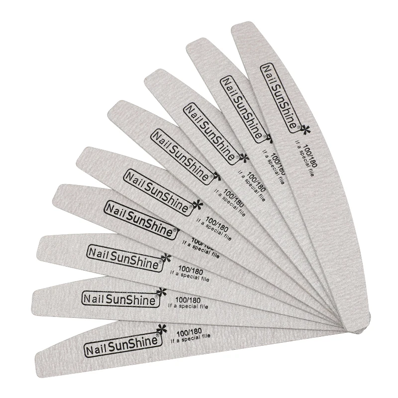 

7pcs/lot Wooden Nail Files For Manicure 100/180 Strong Thick Sandpaper Sanding Nails File Buffs Buffing Grey Boat Nail Care Tool