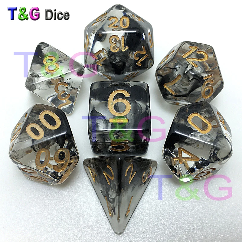Новые кости многогранная Туманность синий w белый набор из 7 для D& d игры плюс сумка d4 d6 d8 d10 d12 d20 набор игральных костей Подарочная игрушка