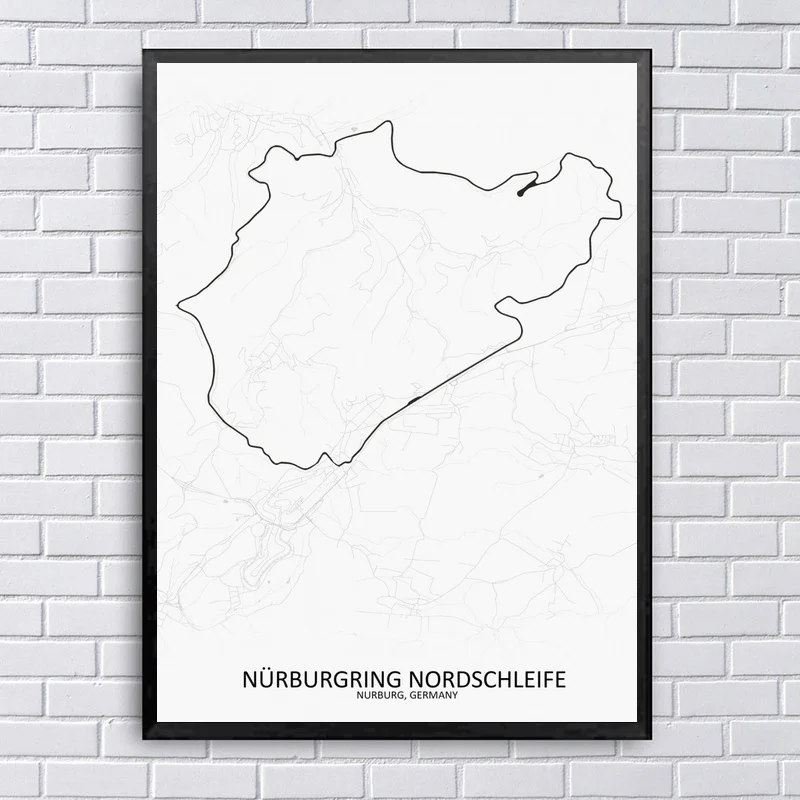 Картина на холсте для гостиной Nurburgring Nordschleife скандинавские постеры и