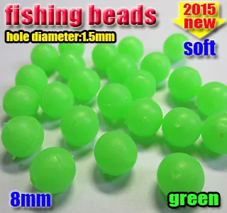 8mm green 500pcs Мягкие бусины для рыбалки, светящиеся круглые бусины, размер: 5MM6MM7MM8MM, количество: 500 шт./лот - Цвет: 8mm green 500pcs