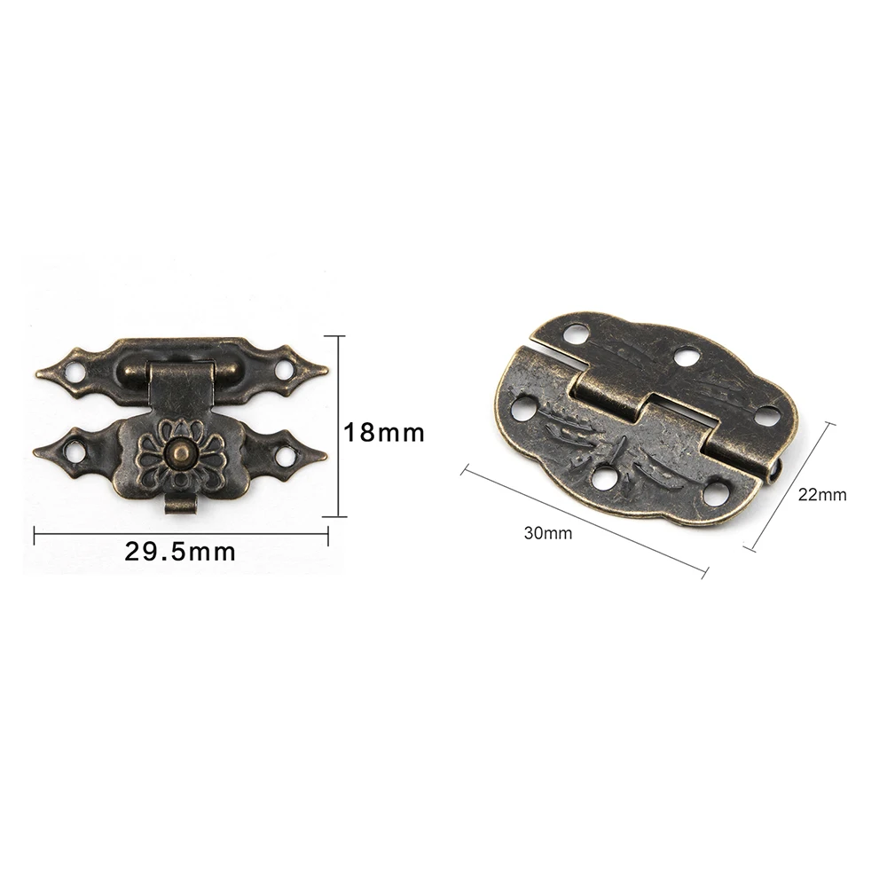 Защелки для мебели 15 шт./компл. антикварные защелки дверей шкафов с петлями
