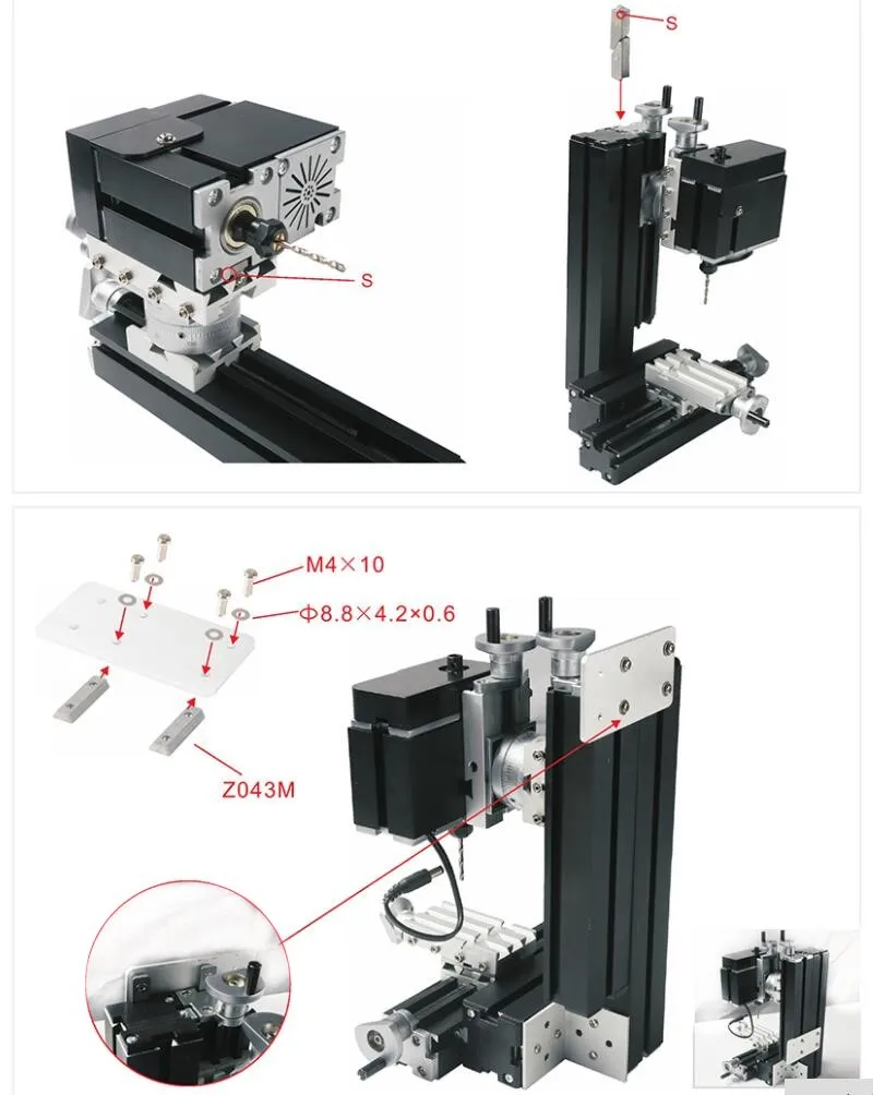 Thefirsttool TZ10002MS большая мощность мини мета шестивальный сверлильный и фрезерный станок 12000r/мин 60 Вт мотор для детей DIY Лучший подарок