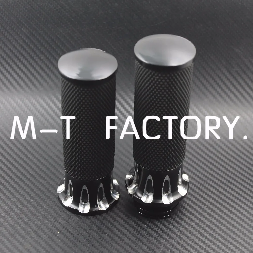 Черные и литая хромированная алюминиевая ручка для мотоцикла резиновые ручки